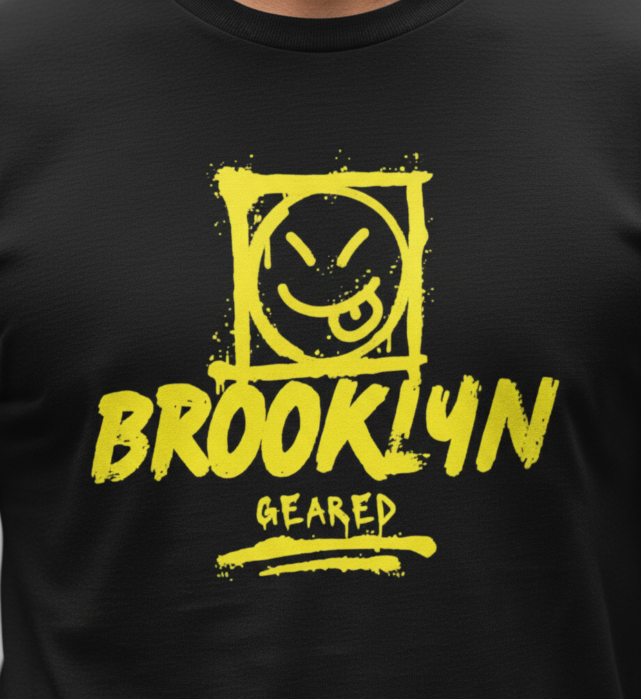 Brooklyn Graffiti Smiley T-Shirt — Urban Streetwear Tee