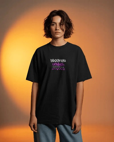 Graffiti Scribble Urban Streetwear Tee — Oversized Boxy T-Shirt