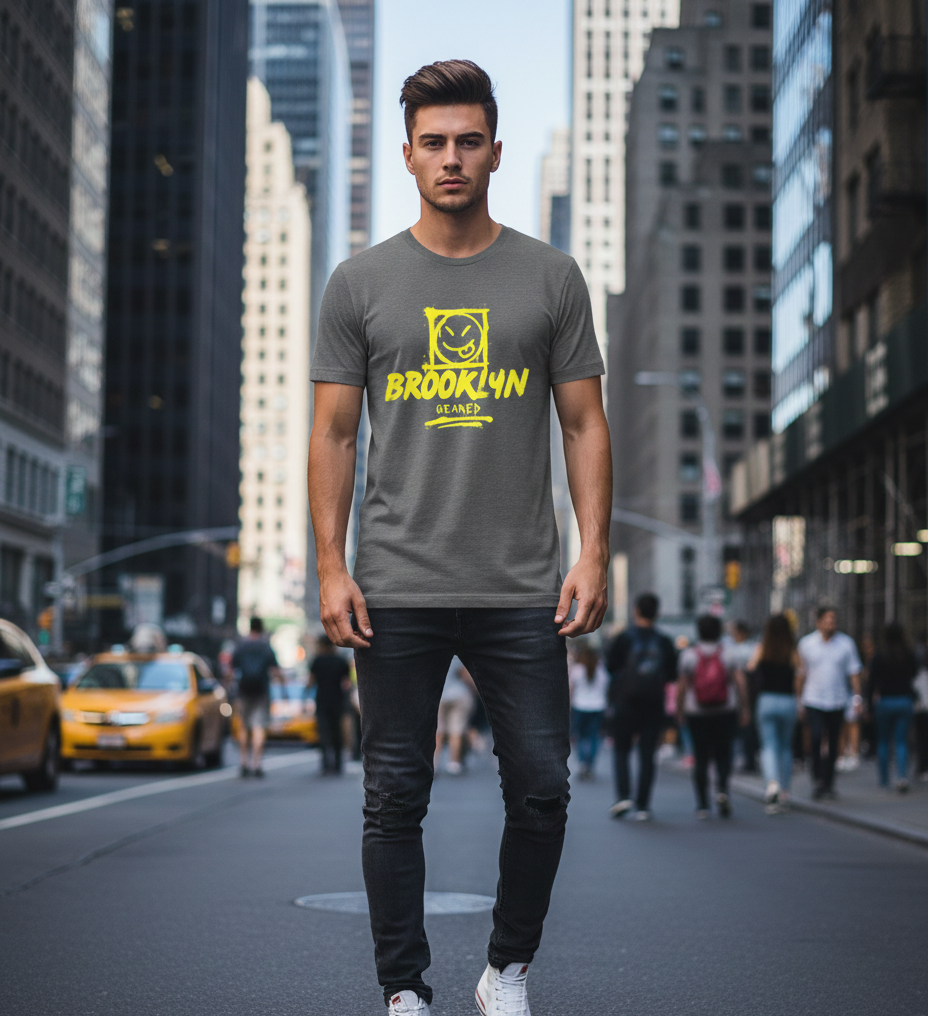 Brooklyn Graffiti Smiley T-Shirt — Urban Streetwear Tee